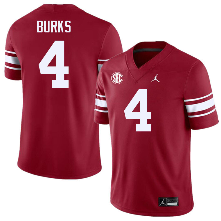 Oklahoma Sooners #4 Deion Burks College Football Jersey Stitched-Throwback